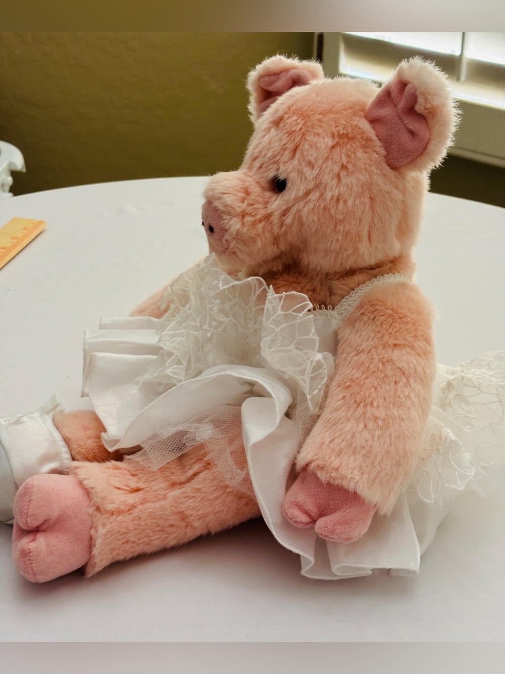 Build-A-Bear Pink Plush Piglet in White Ballet Tutu Dress with Slippers - Picture 2 of 13
